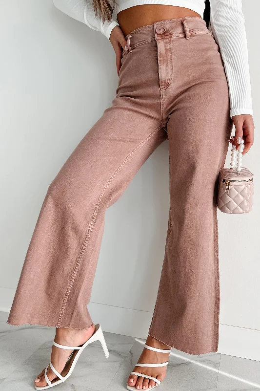 Keeping An Open Mind High Rise Wide Leg Jeans (Vintage Mauve)