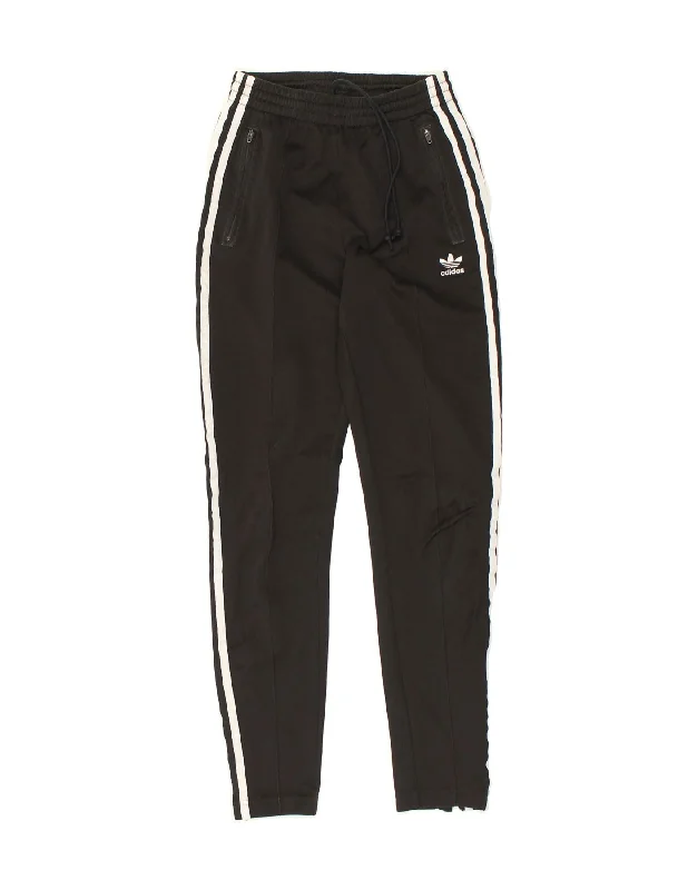 ADIDAS Womens Tracksuit Trousers UK 4 XS Black Cotton