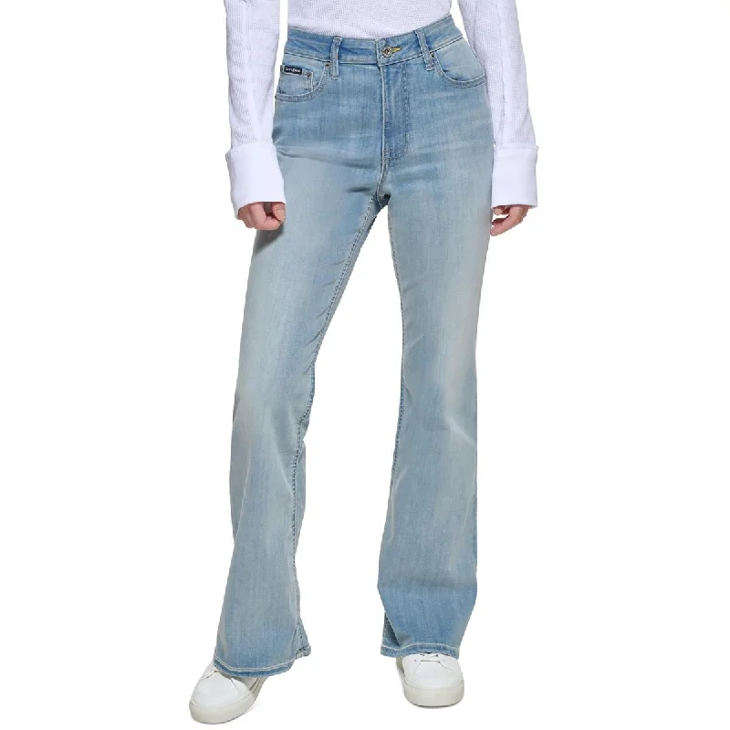 DKNY Jeans Womens Boerum Slimming High Rise Flare Jeans