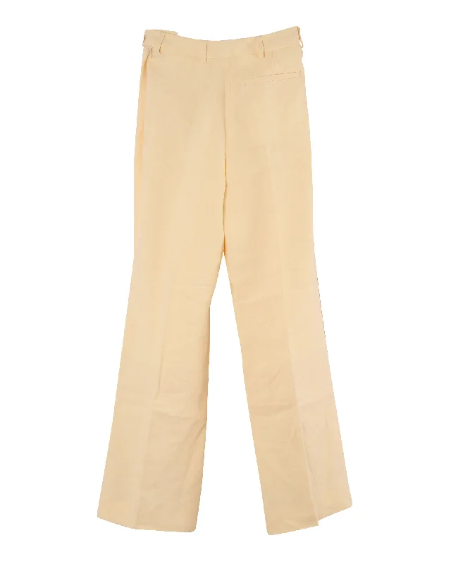 Acne Studios Side Closure Trousers in Yellow Linen