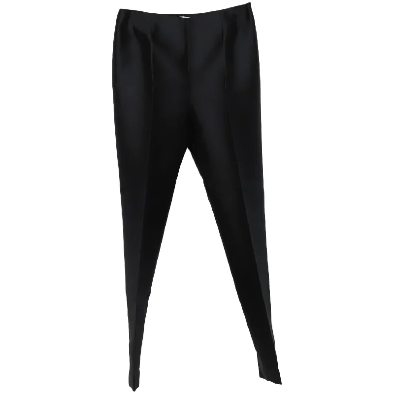 Gabriela Hearst Masto Faille Slim-Leg Pants in Navy Blue Silk