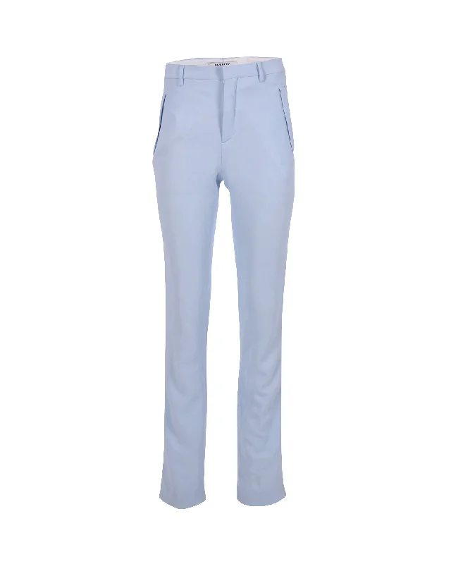 Givenchy Straight Leg Trousers in Light Blue Viscose