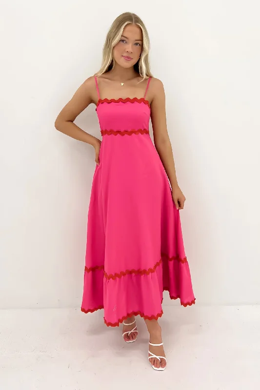 Norah Maxi Dress Hot Pink