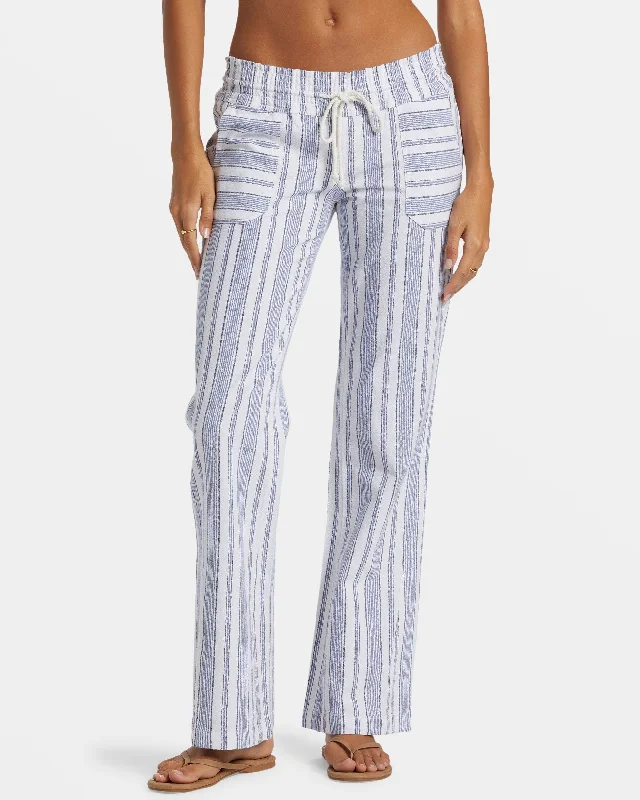 Oceanside Flared Pants - Mood Indigo Beachside Stripe