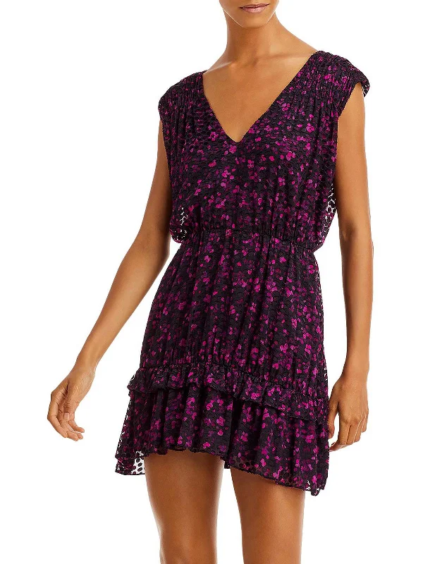 Romina Womens Printed Mini Cocktail and Party Dress