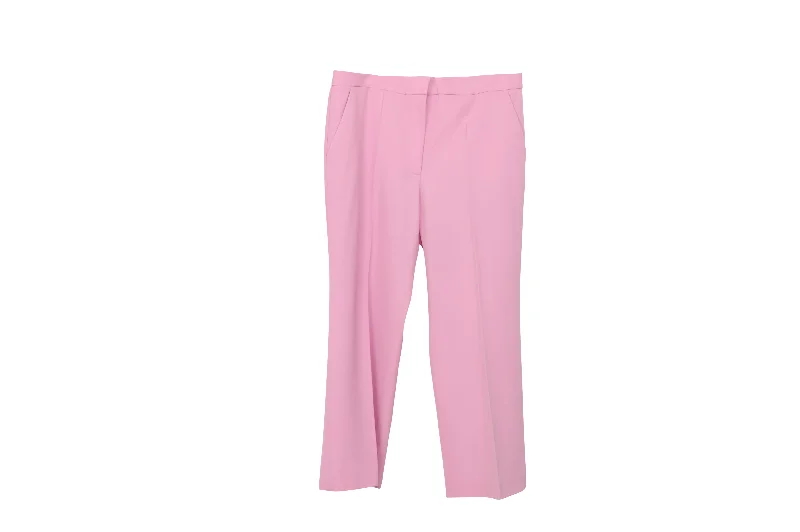 Stella McCartney Cropped Wide Leg Pants in Pink Wool