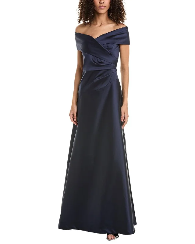 Teri Jon by Rickie Freeman Off-The-Shoulder Gown