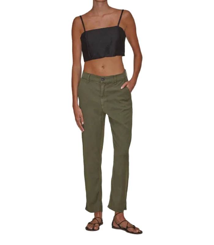 The Sloane Trouser In Olive Green